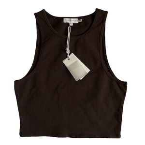 45. *NWT* Good American Brown CUT IN CROP TOP Size 1